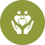 Family care symbol with hands