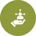 Guidance and support symbol on green background